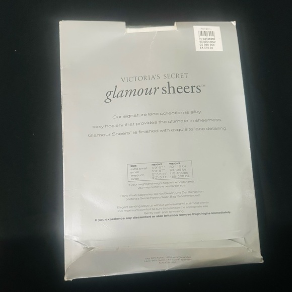 VTG Victoria’s Secret Glamour Sheers Lace Top Thigh Highs Discontinued White Lrg - Picture 2 of 3